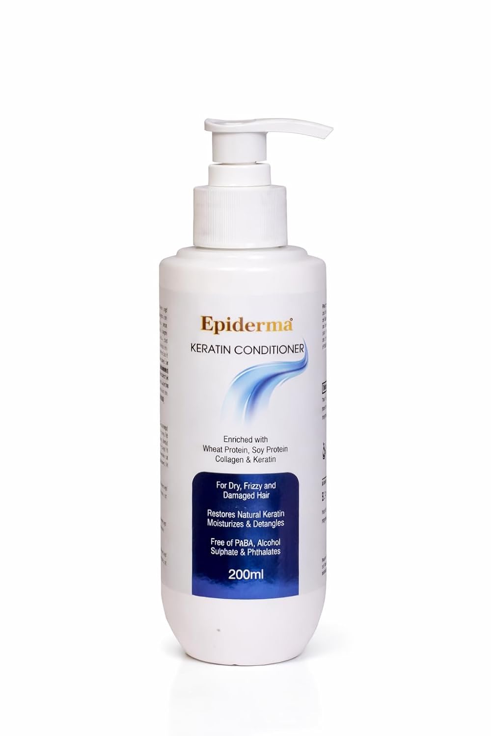 Epiderma Keratin Conditioner for Dry Frizzy Damaged Hair, Wheat Protein Soy Protein 200ml