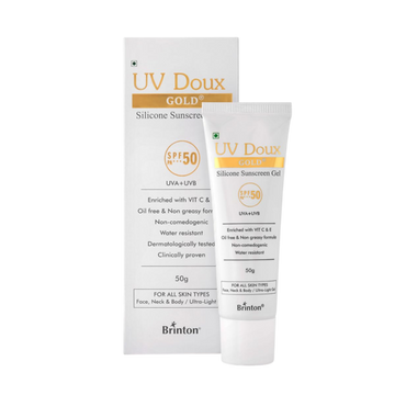 UV Doux Gold Silicone Sunscreen Gel spf 50, 50gm