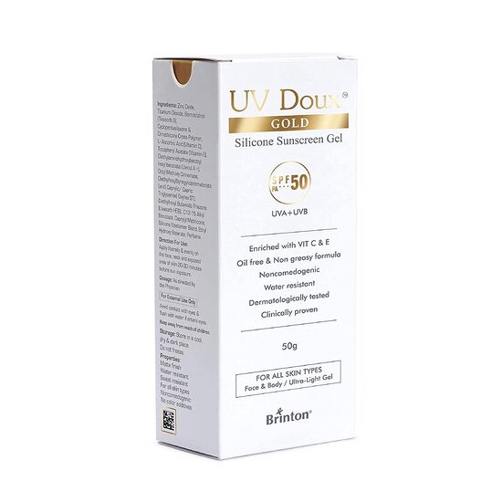 UV Doux Gold Silicone Sunscreen Gel spf 50, 50gm