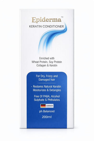 Epiderma Keratin Conditioner for Dry Frizzy Damaged Hair, Wheat Protein Soy Protein 200ml