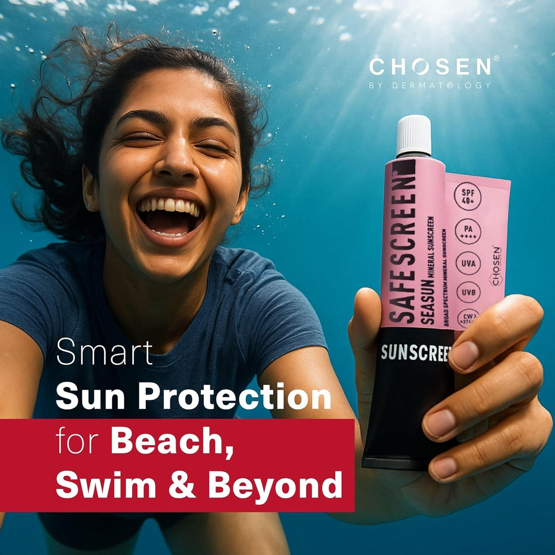 Chosen Safescreen Seasun Mineral Sunscreen SPF 40+ PA++++ 40ml