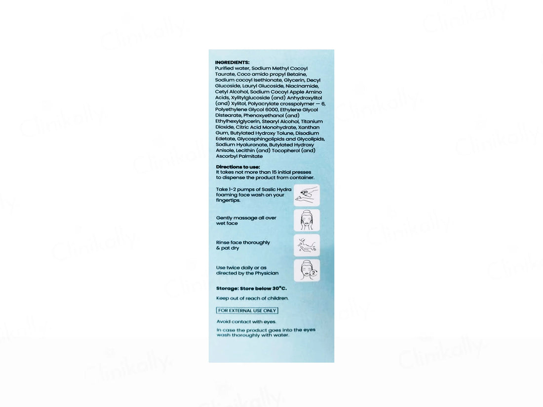 Saslic Hydra Foaming Cream-To-Foam Face Wash 100ml