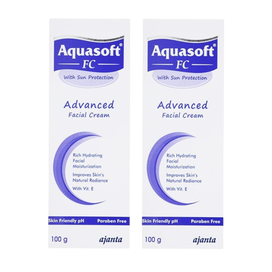 Aquasoft FC cream pack of 2 facial moisturizers for long-lasting daily skin hydration