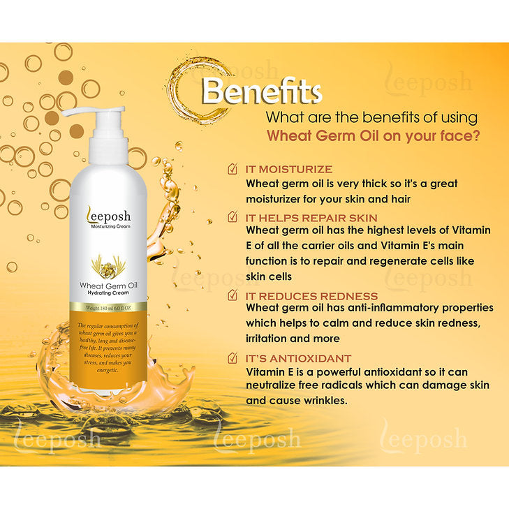 Cosderma Leeposh Wheat Germ Oil Moisturizing Cream, 180ml