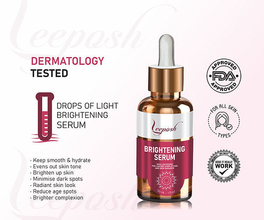 Cosderma Leeposh 5% Alpha Arbutin Skin Brightening Serum for Brightening Pigmentation Blemishes, Dark Spots, 30ml