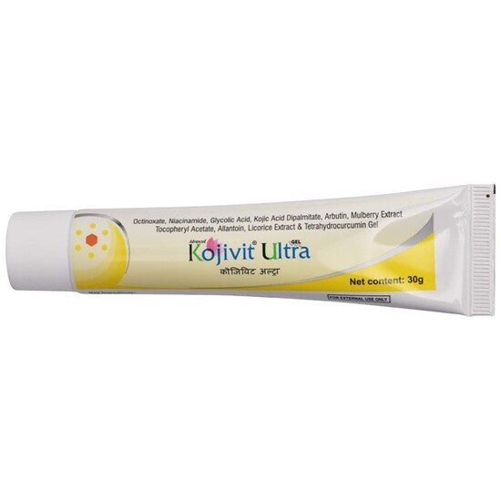 Lightweight, fast-absorbing Kojivit Ultra Gel texture – non-greasy brightening formulation for all skin types.